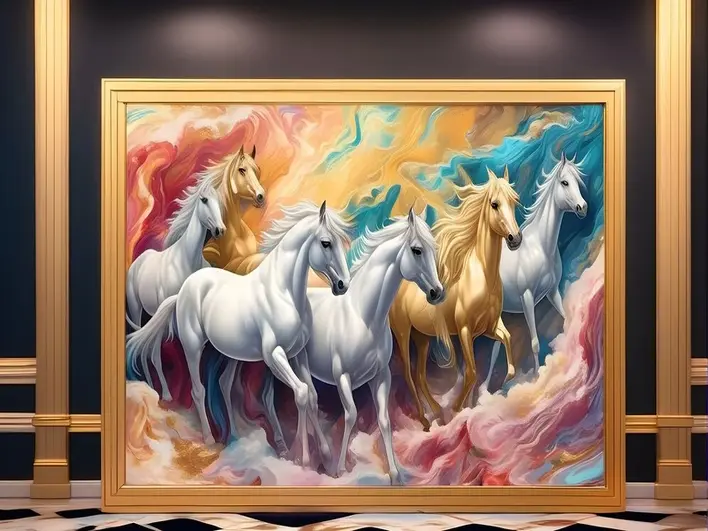 7 horses painting direction in home