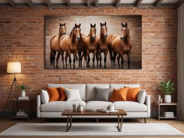 7 horse painting at home