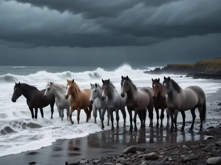 7 Horses Painting with near sea benefits