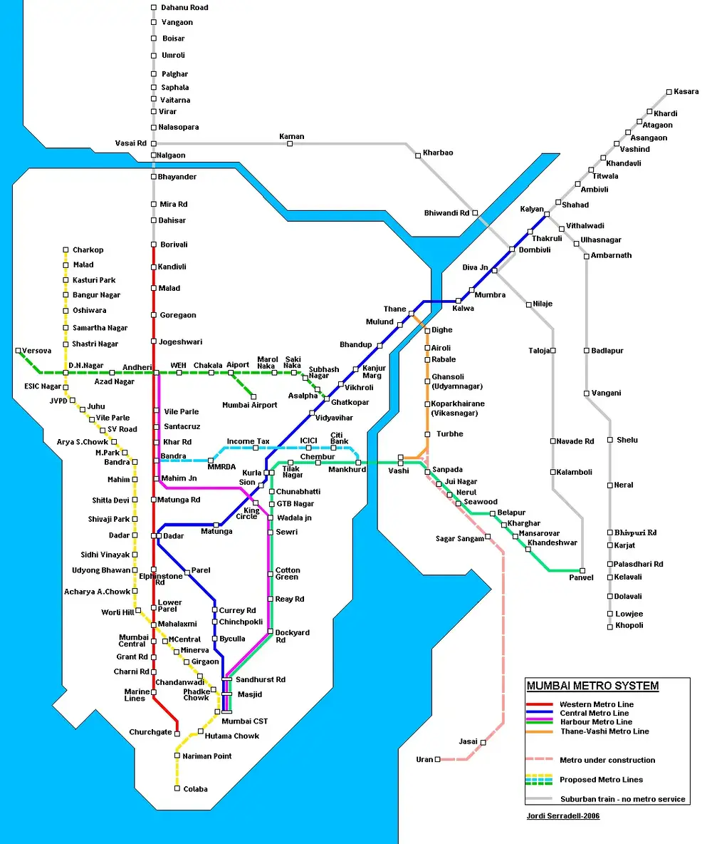 Mumbai Metro Route and Map